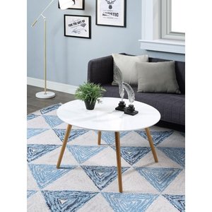 lot 1087 image: Convenience Concepts 203482W Oslo Round Coffee Table White - 31.5 x 31.5 x 18.25 in.
