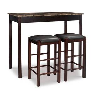 lot 1100 image: Linon Tavern Espresso Wood Table 3-peice Set