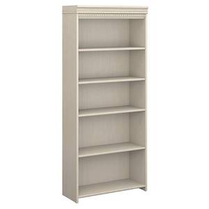 lot 1130 image: Bush Furniture Fairview 5 Shelf Bookcase In Antique White