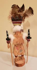 lot 4156 image: Native American Apache Kachina Doll by Lorenda Hudson - Navajo - 16 in. tall