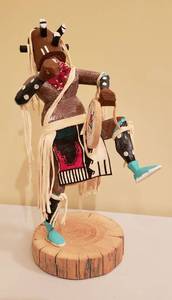 lot 4157 image: Native American Mud Head Kachina Doll by GT - 12 in. tall