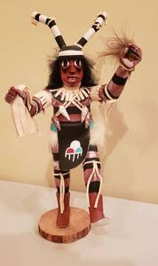 lot 4159 image: Native American Clown Kachina Doll by H. Largo - 12 in. tall