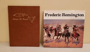 lot 4170 image: The CMR Book by John Willard HC 1970 The Art of Charles M. Russell and Frederic Remington Book by Peter Hassrick 1973