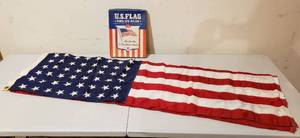lot 4241 image: Dura-lite Nylon 48 Star US Flag - 3 ft. x 5 ft. - seems to be in great shape with box