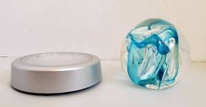 lot 4295 image: Karg Signed Glass Paperweight and Battery Powered Color Light