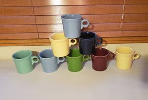 lot 4318 image: Lot of (8) Fiesta HLC USA MUG Coffee Cup Fiestaware Tom & Jerry�