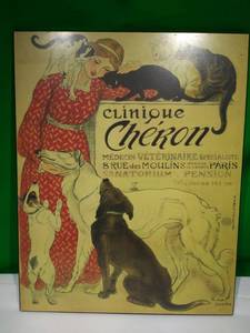 lot 6309 image: French art - Steinlen print on wood