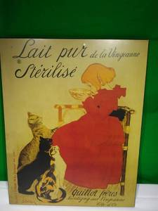 lot 6310 image: French art - Steinlen print on wood