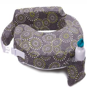 lot 6331 image: My Brest Friend Original Nursing Posture Pillow, Grey & Yellow Fireworks