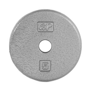 lot 6353 image: CAP Barbell Standard Cast Iron Weight Plate, 5 lbs, Gray