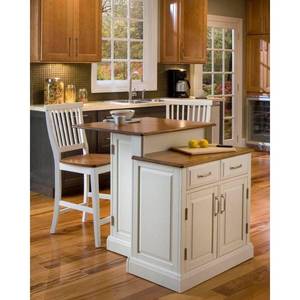 lot 6355 image: Woodbridge White Kitchen Island by Home Styles