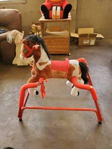 lot 7642 image: Rockin Rider Plush Ride-on Toy Horse