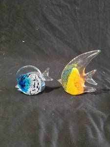 lot 7571 image: Two Glass Fish Paperweights