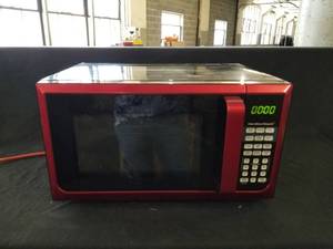 lot 7608 image: Red Walmart Countertop Turntable Microwave