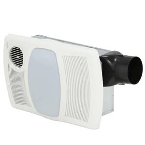 lot 5352 image: Nutone 100 CFM Ceiling Directionally Adjustable Bathroom Exhaust Fan with Light and 1500-Watt Heater