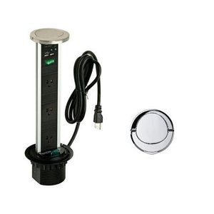 lot 5356 image: Transolid SA80051SS Sensio Pop Up Power & Charging Station, Stainless Steel