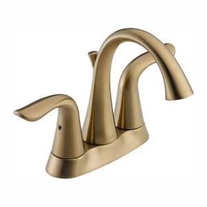 lot 5364 image: Delta Lahara 4 in. Centerset 2-Handle Bathroom Faucet with Metal Drain Assembly in Champagne Bronze