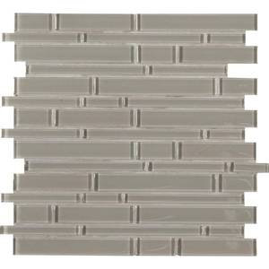 lot 5368 image: Pebble Interlocking 12 in. x 12 in. x 8 mm Glass Mesh-Mounted Mosaic Tile