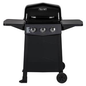 lot 5371 image: Dyna-glo 3-Burner Open Cart Propane Gas Grill in Black