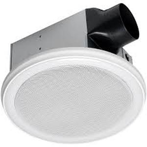 lot 5325 image: Home Netwerks Bluetooth Stereo Speakers Bathroom Exhaust Fan with LED Light and Remote