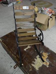 lot 4502 image: Metal w wood slat doll rocking chair