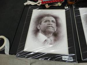 lot 4553 image: Obama Print in plastic