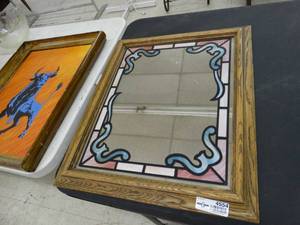 lot 4554 image: Framed wall mirror