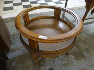 lot 4637 image: Round wood coffee table