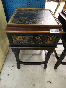 lot 4653 image: Awesome Oriental night stand w drawer