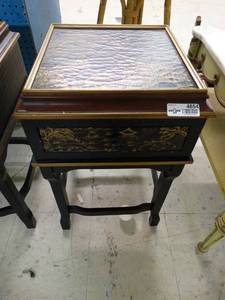 lot 4654 image: Awesome Oriental night stand w drawer