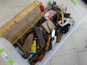 lot 4685 image: Large box of staplers staples & misc.