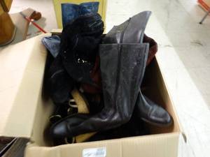 lot 4691 image: LARGE box of various ladies shoes boots
