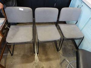 lot 4428 image: 3 Matching Gray Chairs