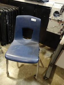 lot 4441 image: Plastic School Chair On Wheels