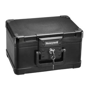 lot 2216 image: Honeywell 0.15 cu. ft. 30-Minute Fire Molded Chest with Key Lock, 1101