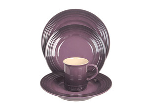 lot 2258 image: Le Creuset Stoneware 16-Piece Dinnerware Set, Cassis