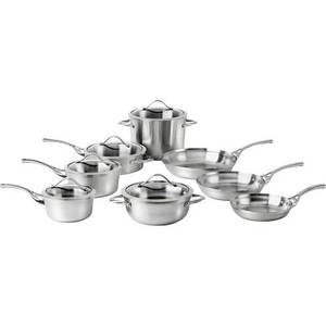 lot 2278 image: Calphalon Contemporary Stainless Steel 13 Piece Cookware Set