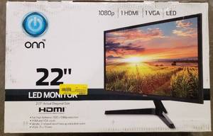 lot 205 image: Onn by Walmart 21.5  lcd monitor (ona18ho015 black)