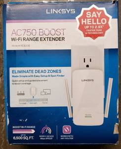 lot 232 image: Linksys - Ac750 Boost Wireless Range Extender - White