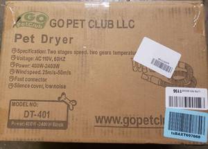 lot 234 image: Go Pet Club Pet Grooming Hair Dryer for Dogs and Cats