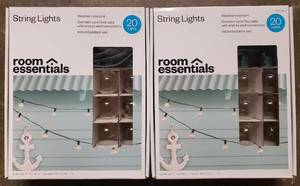 lot 249 image: 20ct String Lights G40 Clear Bulbs - Green Wire (2 Pack)
