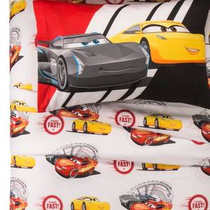 lot 285 image: Disney Cars 3 Twin Sheet Set - Red & White