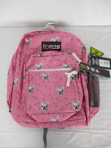 lot 295 image: Trans by JanSport 17 SuperMax Backpack - Fierce Frenchies, Gray Stripe