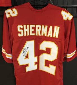 lot 1004 image: Signed Anthony Sherman #42 Kansas City Chiefs Custom Football Jersey wJames Spence WITNESSED Authentication