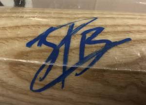 lot 1009 image: Signed Jorge Bonifacio Full Sized Baseball Bat With James Spence Authentication (JSA)
