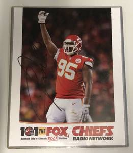 lot 1056 image: Signed Chris Jones #95 Kansas City Chiefs 101 The Fox 8x10 Photograph