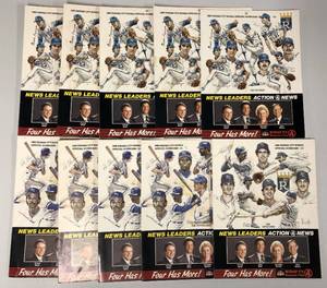 lot 1077 image: Huge Lot of Ten Original 1985 Kansas City Royals Scorecards - Some Scored