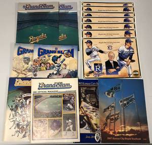 lot 1080 image: Huge Lot of 1980s and 1990s Kansas City Royals Yearbooks, Programs, Hall of Fame Induction Giveaways