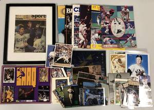 lot 1083 image: Huge Collection of Sports Cards & Yearbooks & Autographs & Posters - Johnny Damon Signed Newpaper Framed
