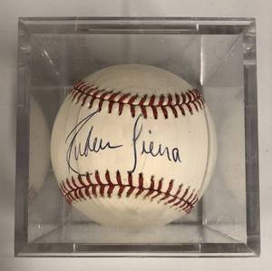 lot 1086 image: Signed Ruben Sierra Official American League Baseball - In Nice Acrylic Case